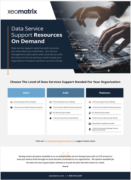 Download the Xeomatrix Data Services Support Plans One Pager