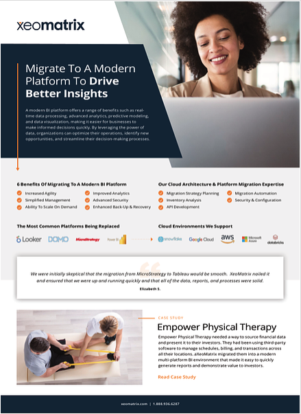 Download the XeoMatrix Platform Migration One Pager