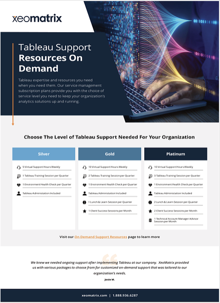 Download the XeoMatrix Tableau Services Support One Pager