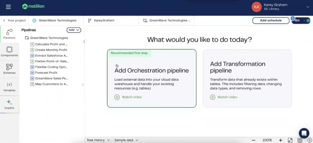 Pipeline dashboard. Add orchestration pipeline.